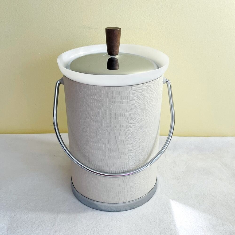 Vintage Kromex Mid Century Modern Ice Bucket w/ Chrome Retro Bareware
